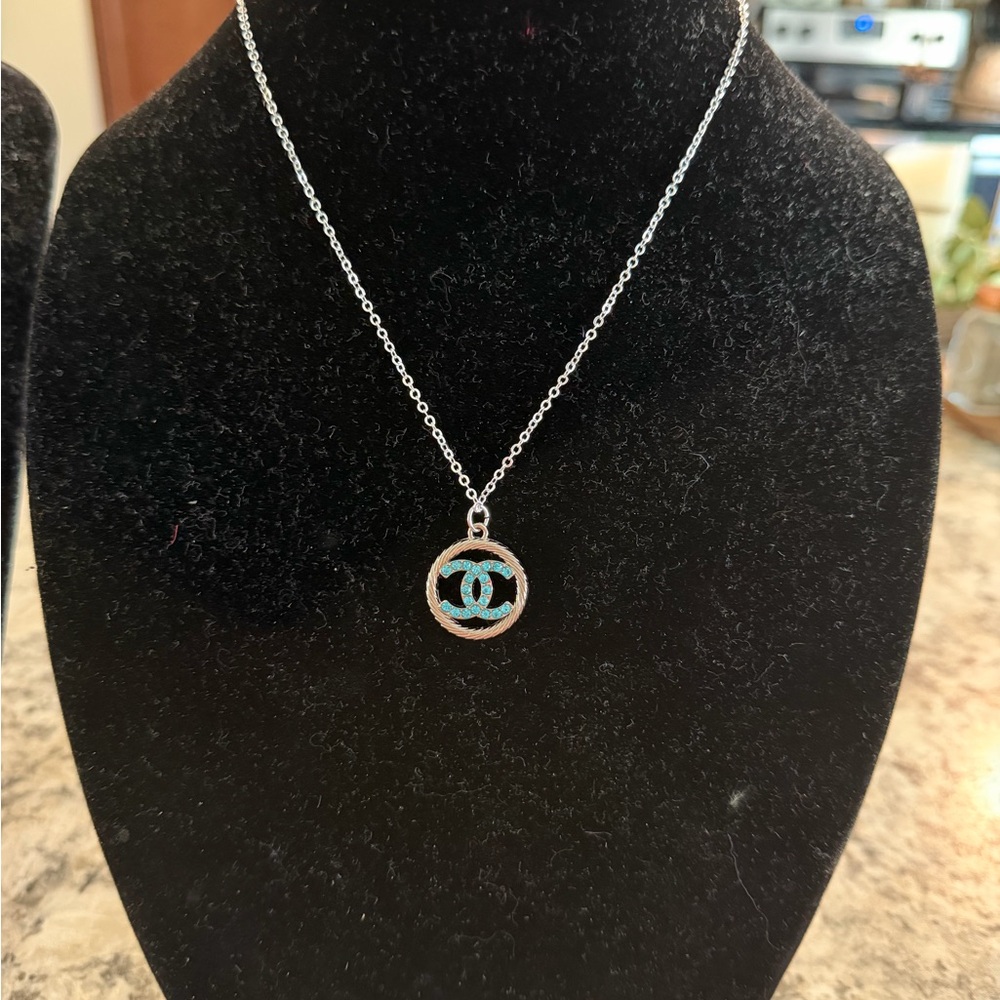 Upcycled CC SILVER PENDANT WITH NECKLACE